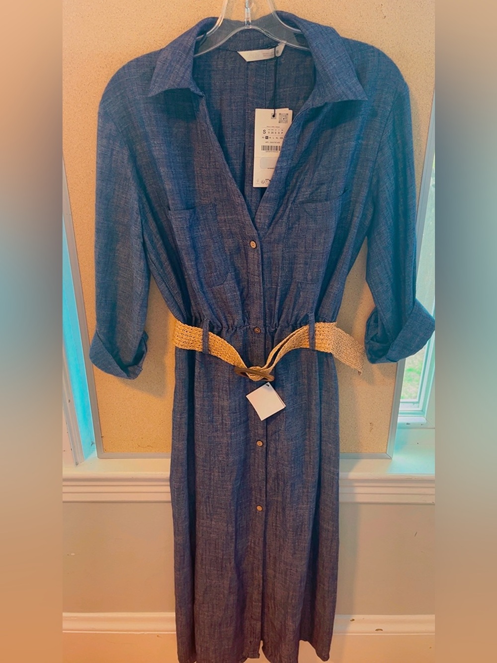 NEW ! ZARA BELTED
MIDI DRESS SIZE S 
🚨FIRM PRICE NO DISCOUNT ON THIS DRESS - Picture 3 of 13
